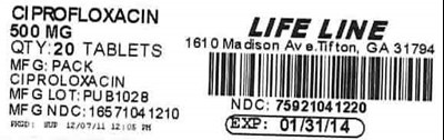 CIPROFLOXACIN 500MG.jpg Ciprofloxacin 500mg Tablets #20 Label - CIPROFLOXACIN 500MG